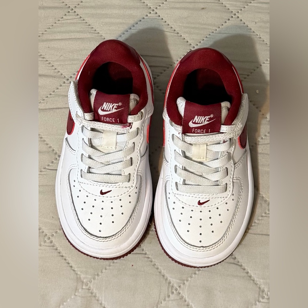 Nike Kids' White and Burgundy Sneakers